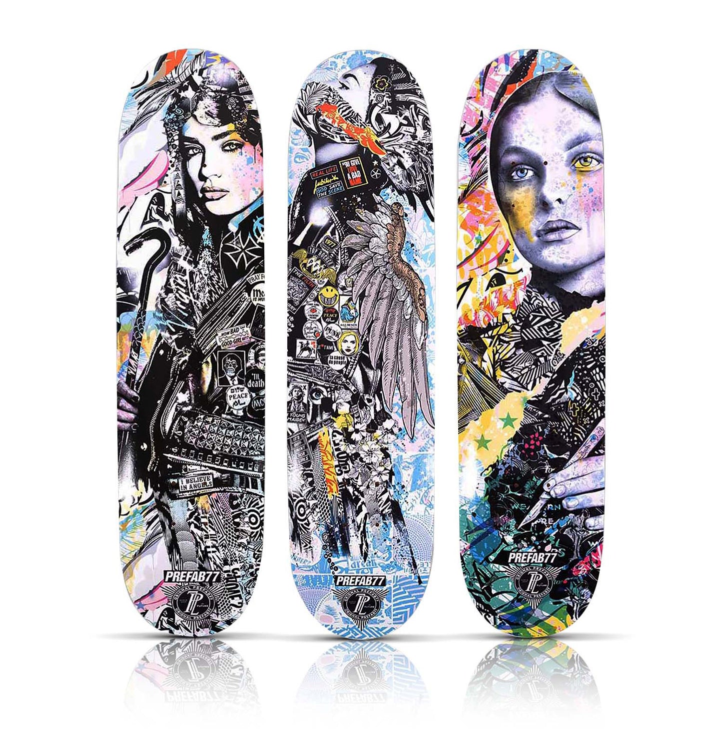 PREFAB 77 'Til Death' + 'First Cut' + 'Ascension III' (2022) Triptych Skateboard Deck Set