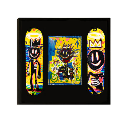 RYCA 'Acidquiat Collection' (2019-2020) Custom Framed Original Skate Deck Pair + Print