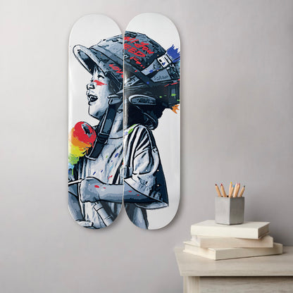 ROAMCOUCH x SK8 of the ART 'Bomber Boy' (2023) Diptych Skateboard Deck Set