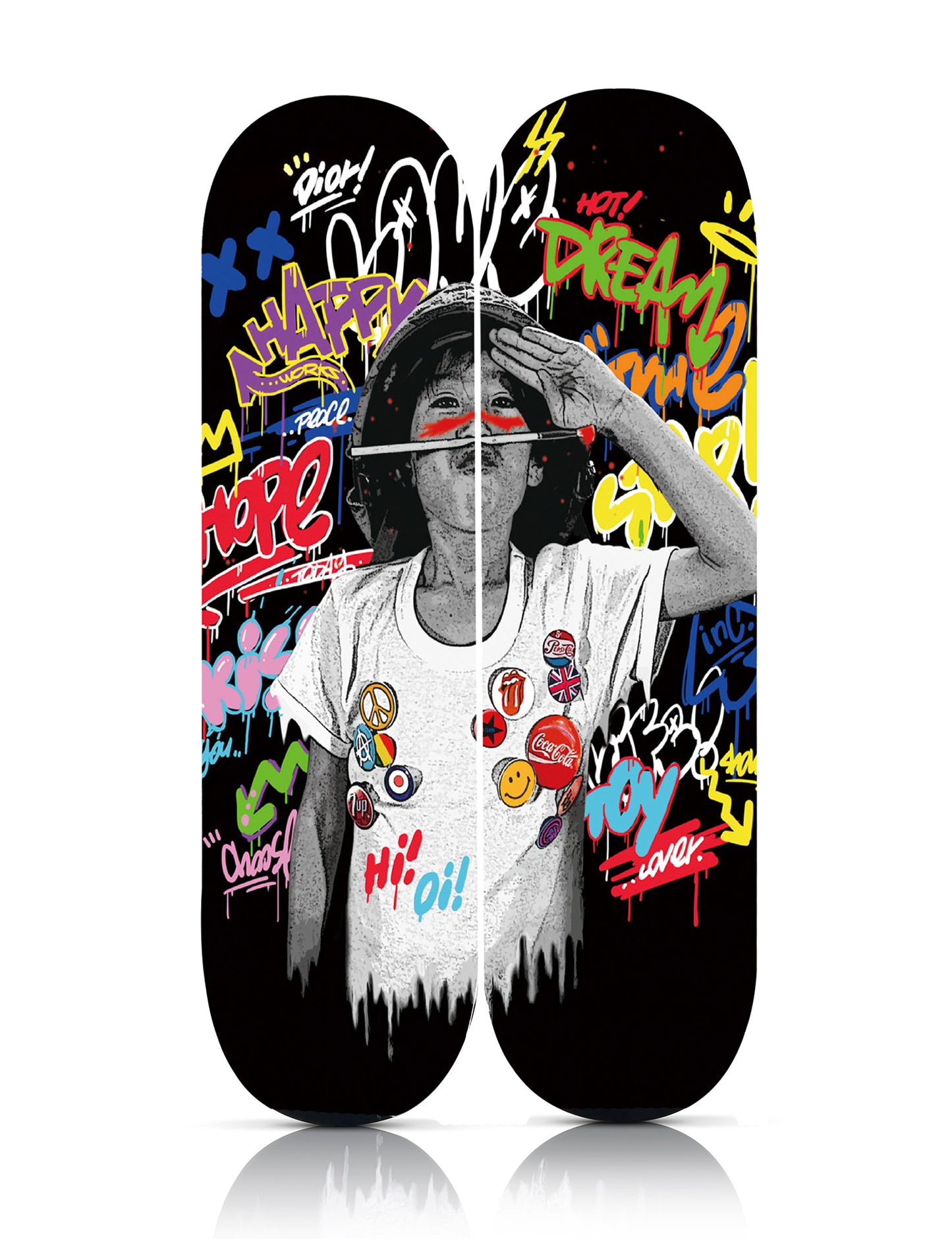 ROAMCOUCH x SK8 of the ART 'Keirei' (2023) Diptych Skateboard Deck Set