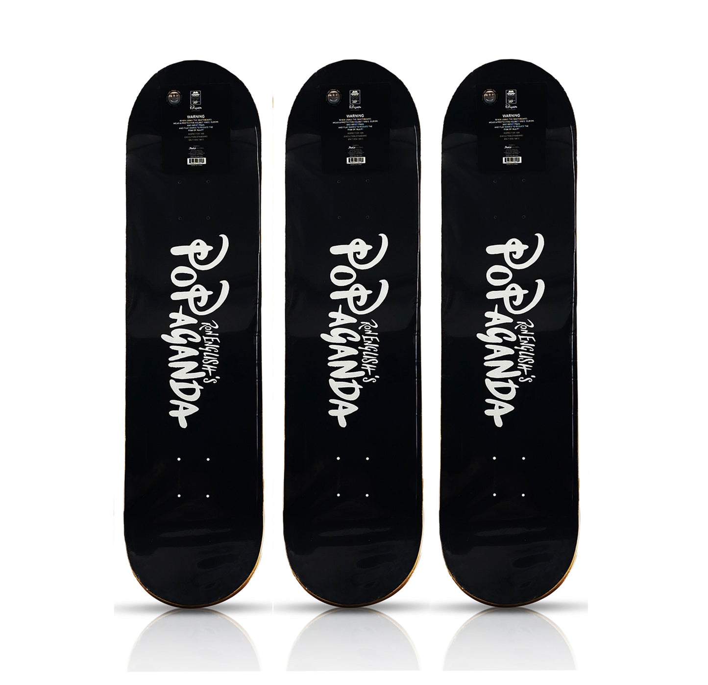 RON ENGLISH 'Sunflower Grin' (2020) Skateboard Deck Set (triptych)