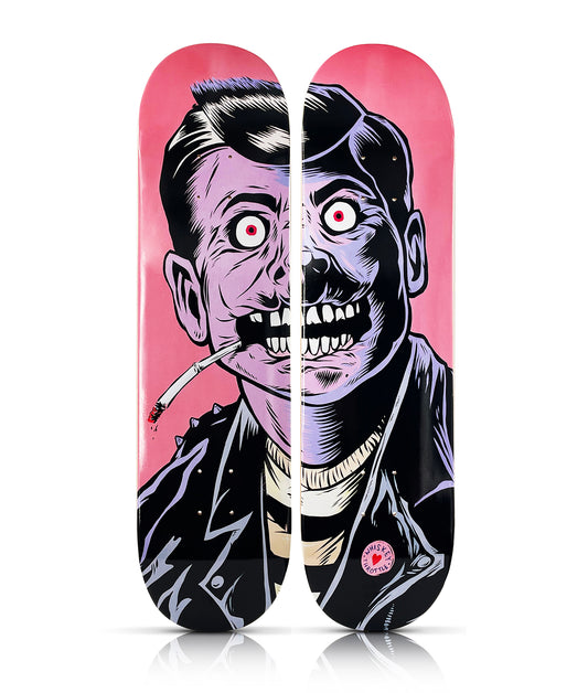 RYAN ROADKILL x SK8 of the ART 'Whiskey Throttle JFK' (2023) Diptych Skateboard Deck Set