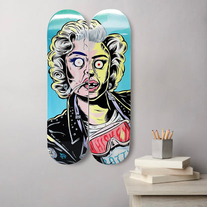 RYAN ROADKILL x SK8 of the ART 'Whiskey Throttle Marilyn' (2023) Diptych Skateboard Deck Set