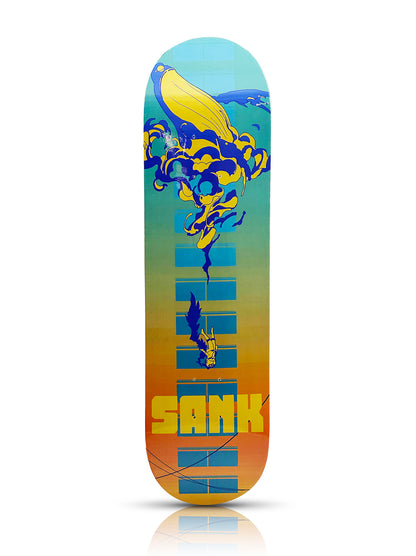 SANK TOYS 'Whale Fall' (2022) 2-Sided Skateboard Deck (lemon-lime)