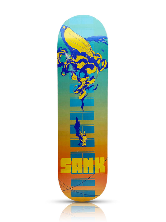 SANK TOYS 'Whale Fall' (2022) 2-Sided Skateboard Deck (lemon-lime)