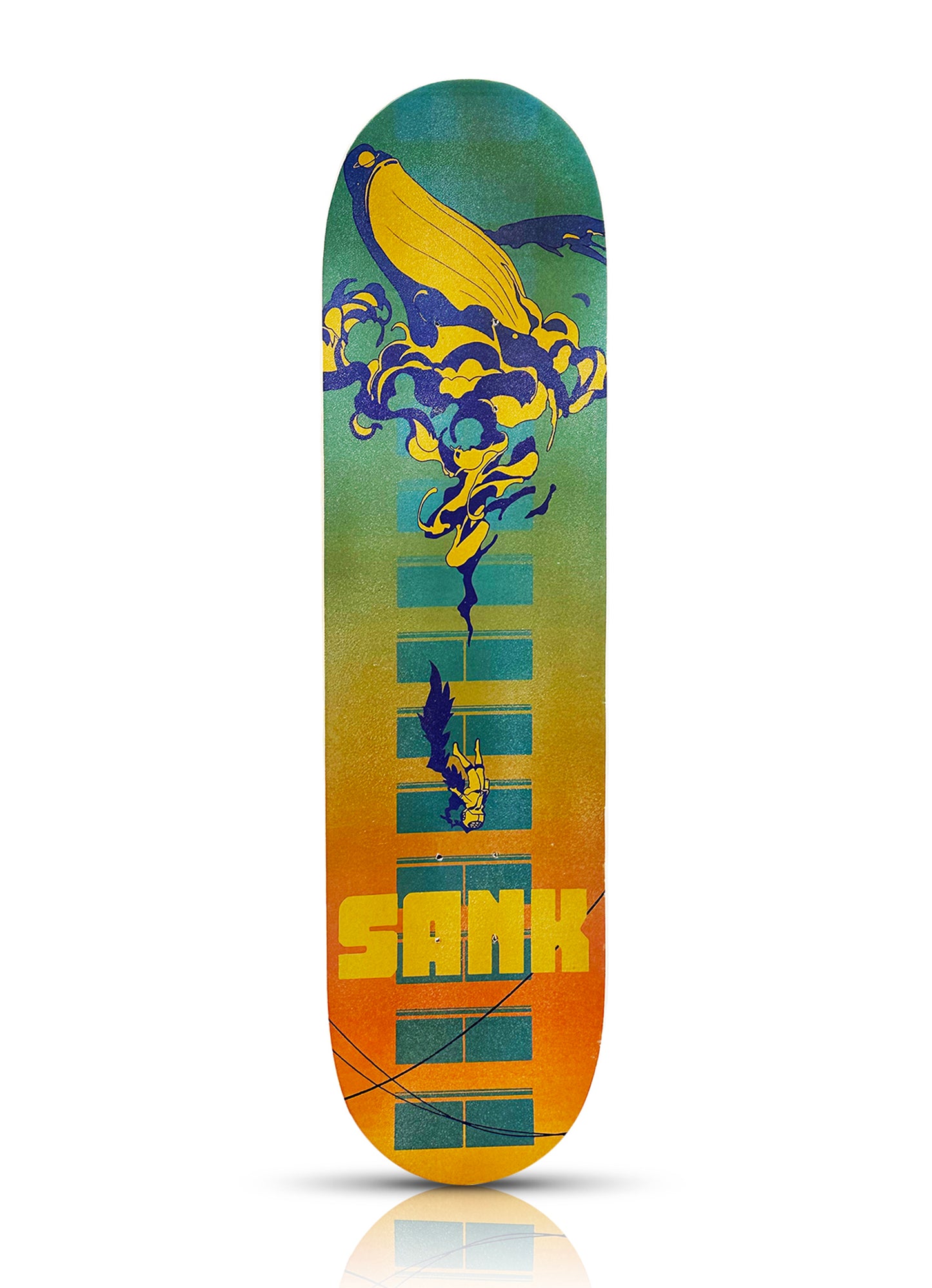 SANK TOYS 'Whale Fall' (2022) 2-Sided Skateboard Deck (lemon-lime)