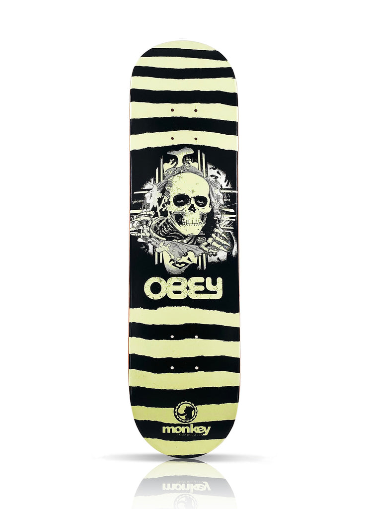 SHEPARD FAIREY x Monkey 'Bones Brigade' (2005) RARE Skateboard Deck (GID)