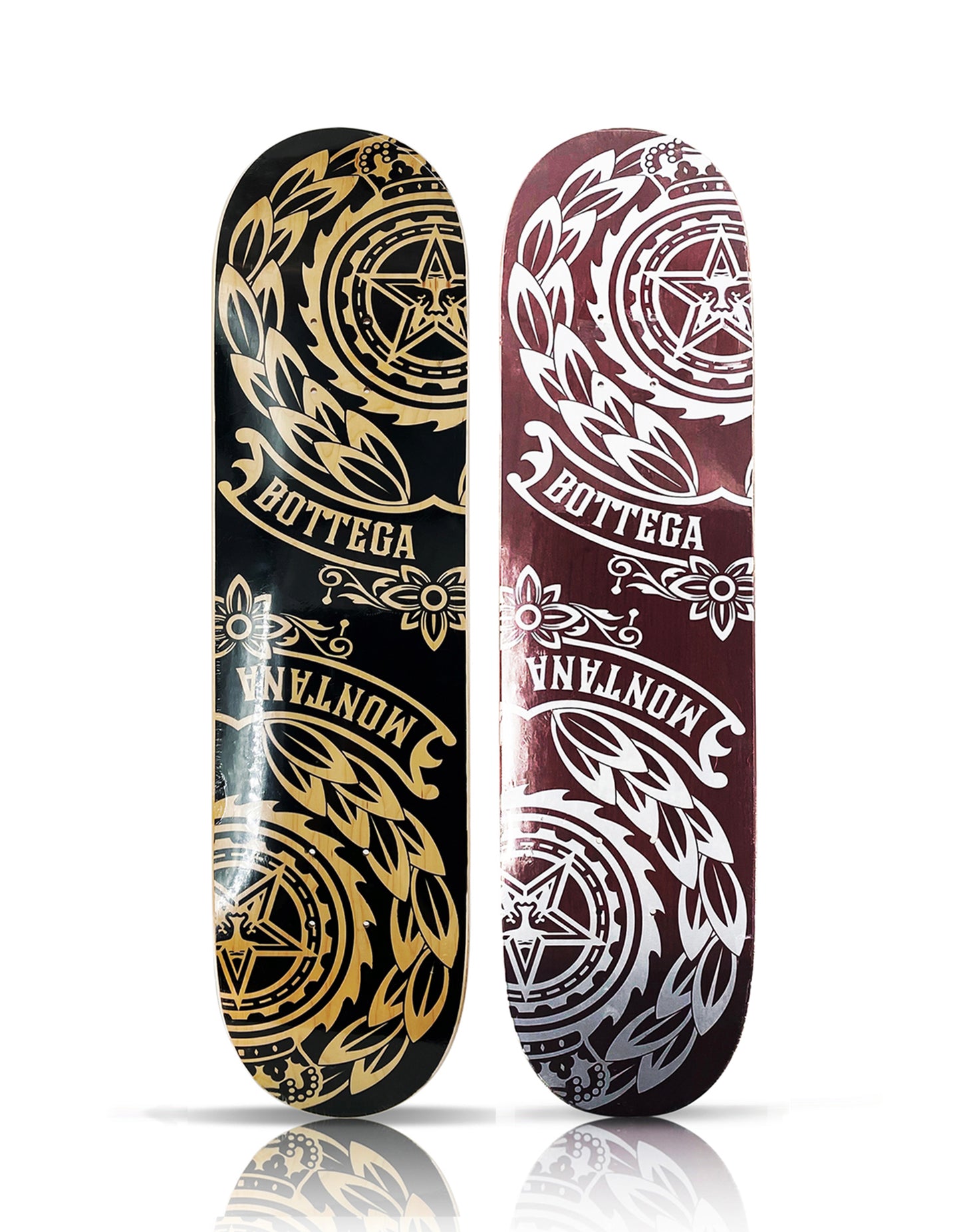 SHEPARD FAIREY 'Obey x Bottega Montana' (2007) RARE Diptych Skateboard Deck Set