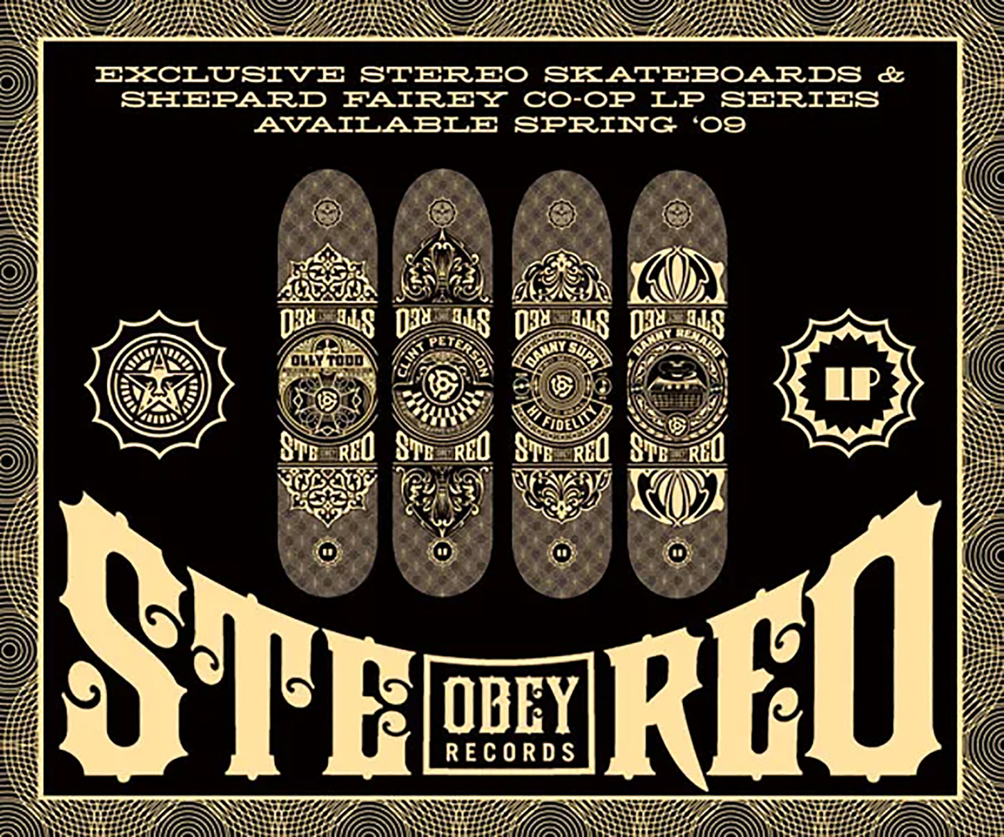 SHEPARD FAIREY 'Co-op Series' (2009) Quadriptych Skateboard Deck Set