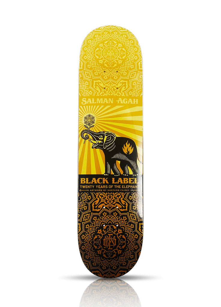 SHEPARD FAIREY x Black Label 'Peace Elephant' (2008) RARE Skateboard Deck