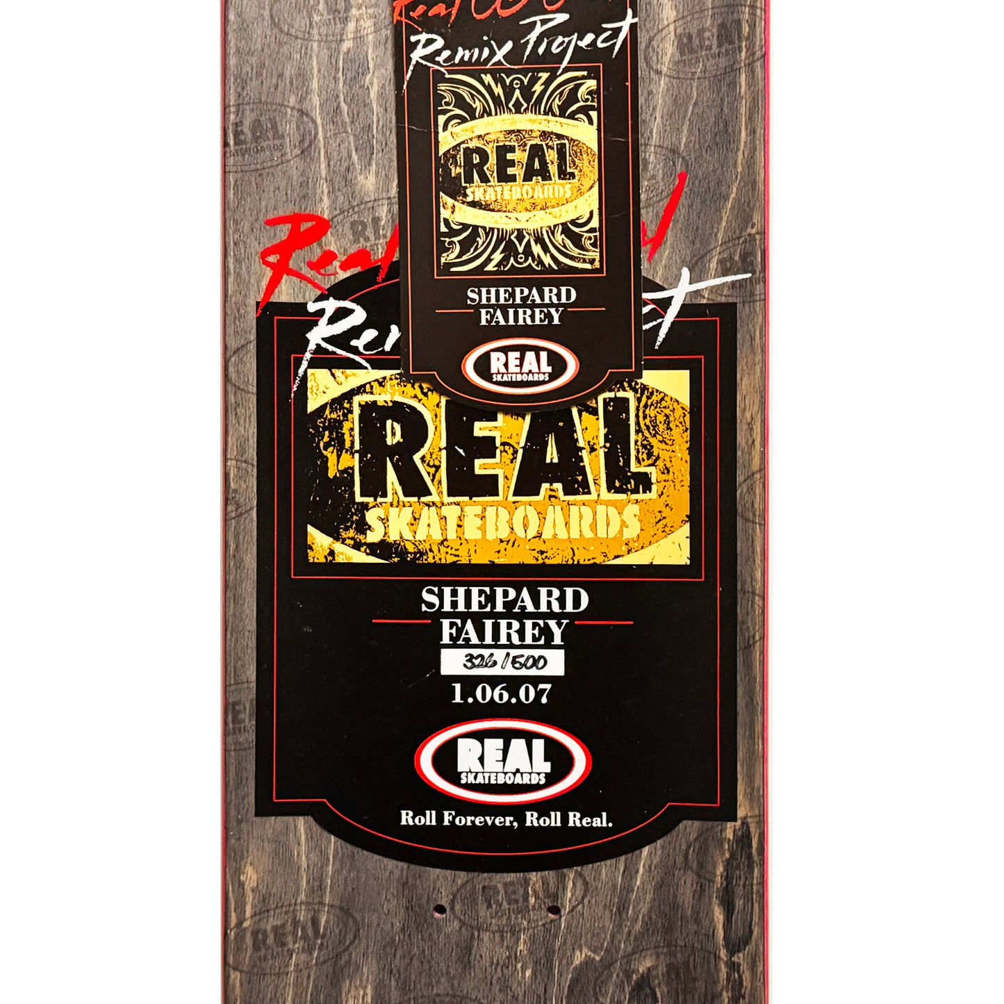 SHEPARD FAIREY x Real Skateboards 'OG Oval Remix Project' (2007) HAND-SIGNED/DATED Skateboard Deck