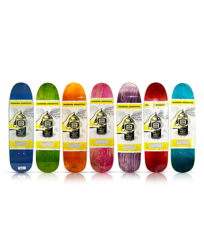 SHEPARD FAIREY x New Deal 'Warning: Addictive' (2020) 7-Skateboard Deck Set