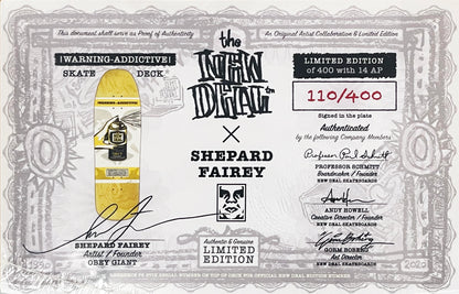 SHEPARD FAIREY x New Deal 'Warning: Addictive' (2020) 7-Skateboard Deck Set