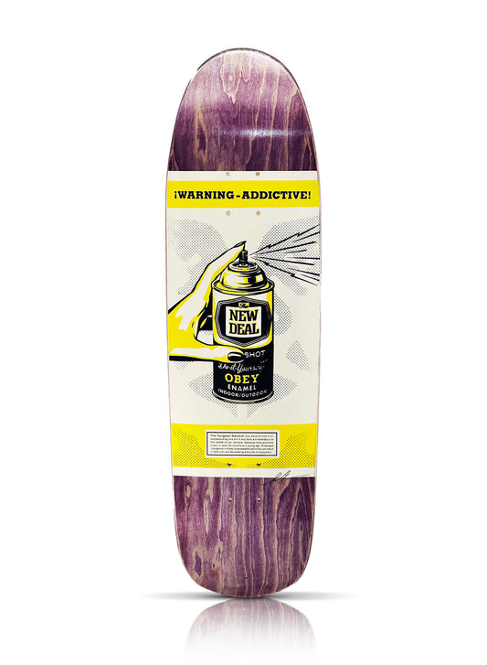 SHEPARD FAIREY x New Deal 'Warning: Addictive' (2020) Skateboard Deck (purple)