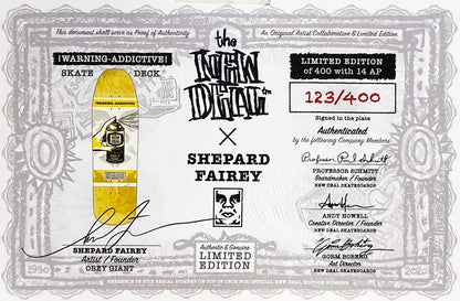 SHEPARD FAIREY x New Deal 'Warning: Addictive' (2020) 7-Skateboard Deck Set