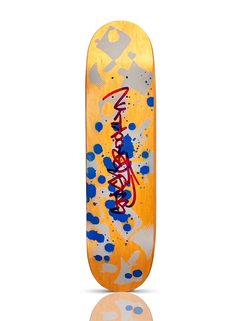 STASH x Shut 'Splat Caps Original' (2014) Hand-Painted/Signed Skateboard Deck