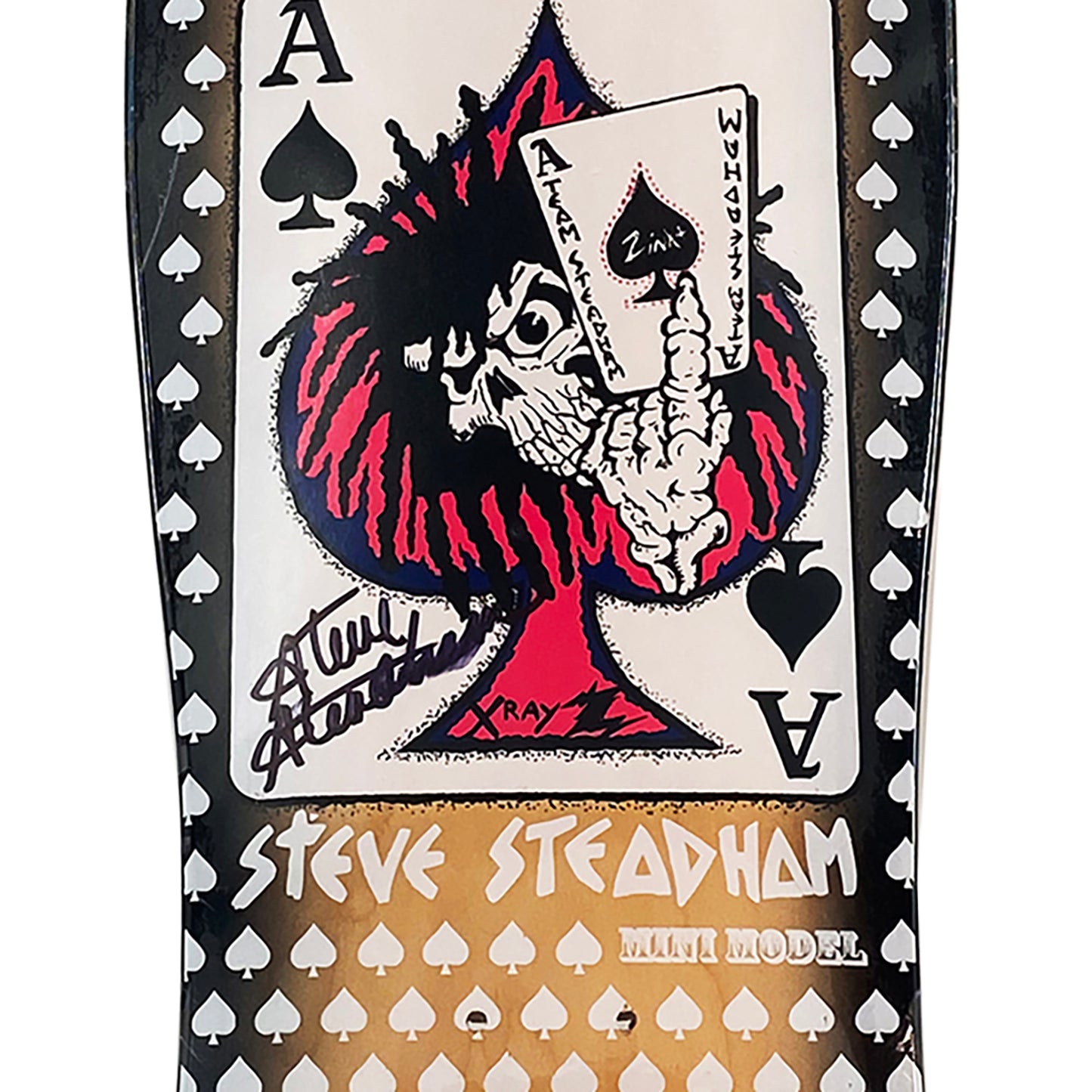 STEVE STEADHAM 'Zinka Mini Model' (1988) Hand-Signed Skateboard Deck