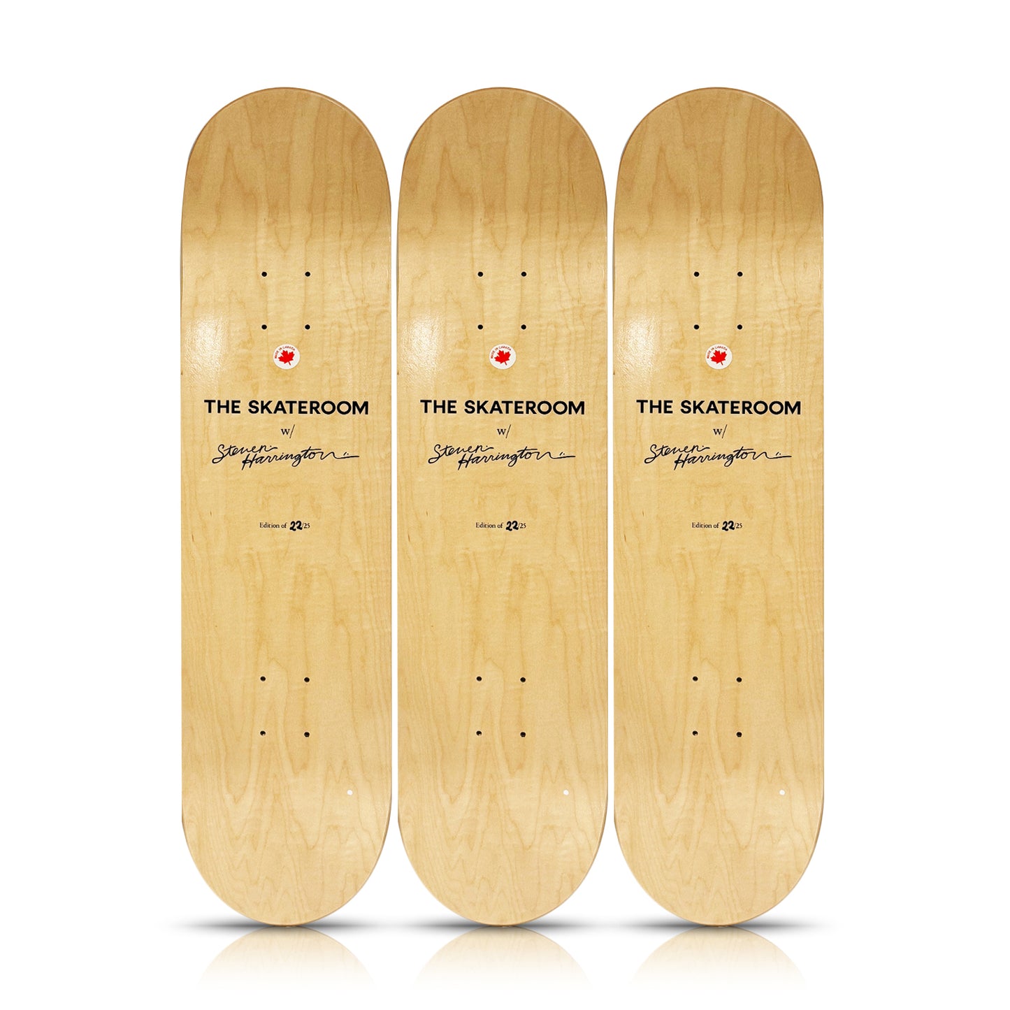 STEVEN HARRINGTON 'Rosé' (2018) Hand-Signed Triptych Skateboard Deck Set