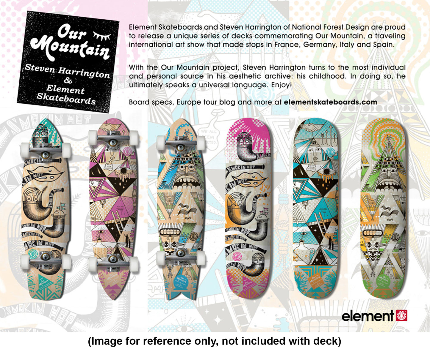 STEVEN HARRINGTON x Element 'Smokin' Hot' (2008) Rare Skateboard Deck