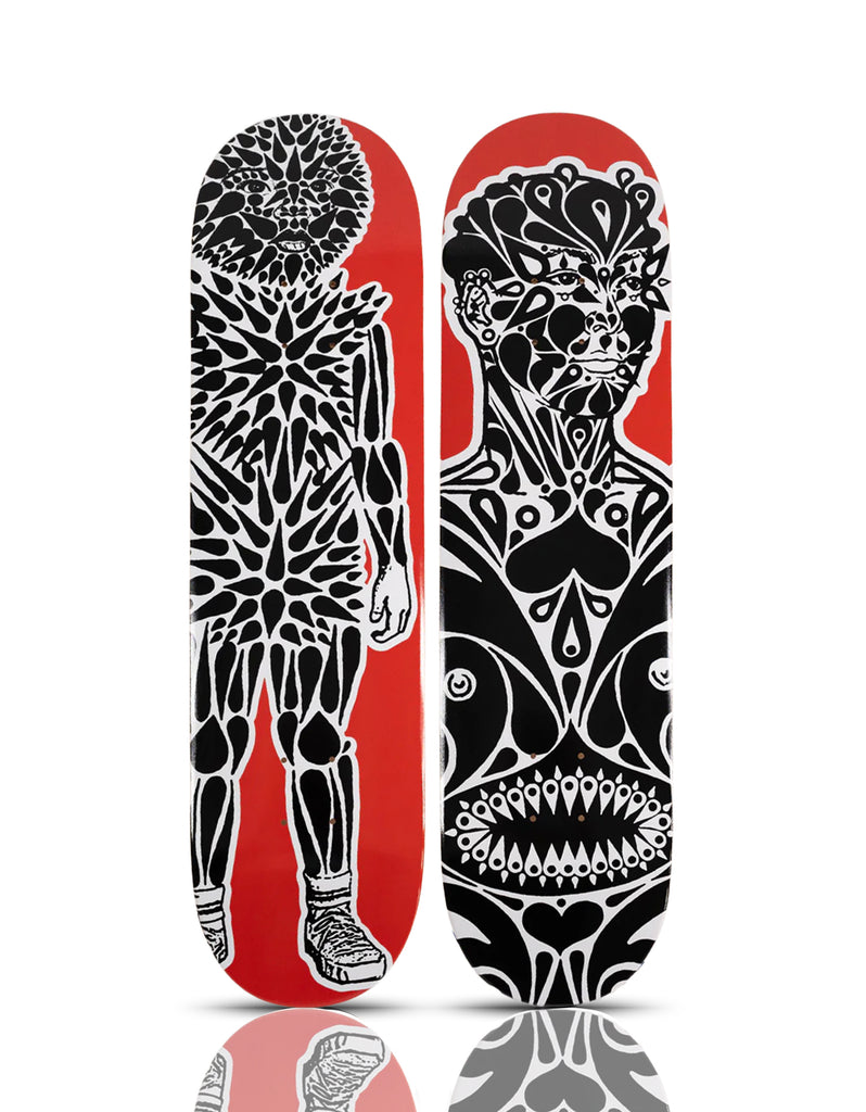 STINKFISH x 1xRUN 'Prickly...' + 'Anatomy...' (2025) Diptych Skateboard Deck Set
