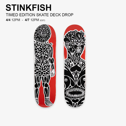 STINKFISH x 1xRUN 'Prickly...' + 'Anatomy...' (2025) Diptych Skateboard Deck Set
