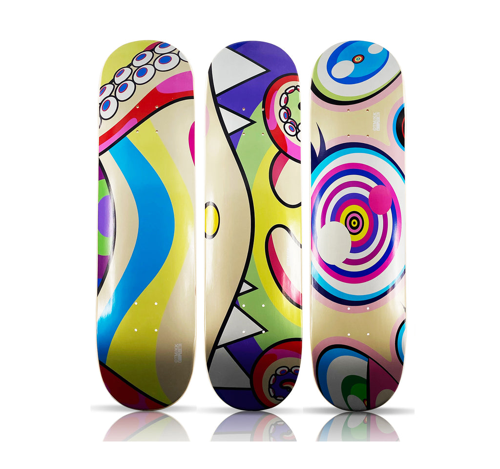 TAKASHI MURAKAMI x ComplexCon 'Dobtopus' (2017) Triptych Skateboard Deck Set