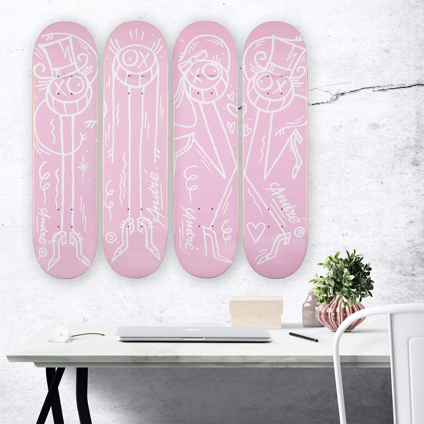 ANDRE SARAIVA 'La Vie en Rose' (2020) Quadriptych Skateboard Deck Set