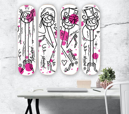 ANDRE SARAIVA 'Ménage à Trois ou Quatre' (2020) Quadriptych Skateboard Deck Set