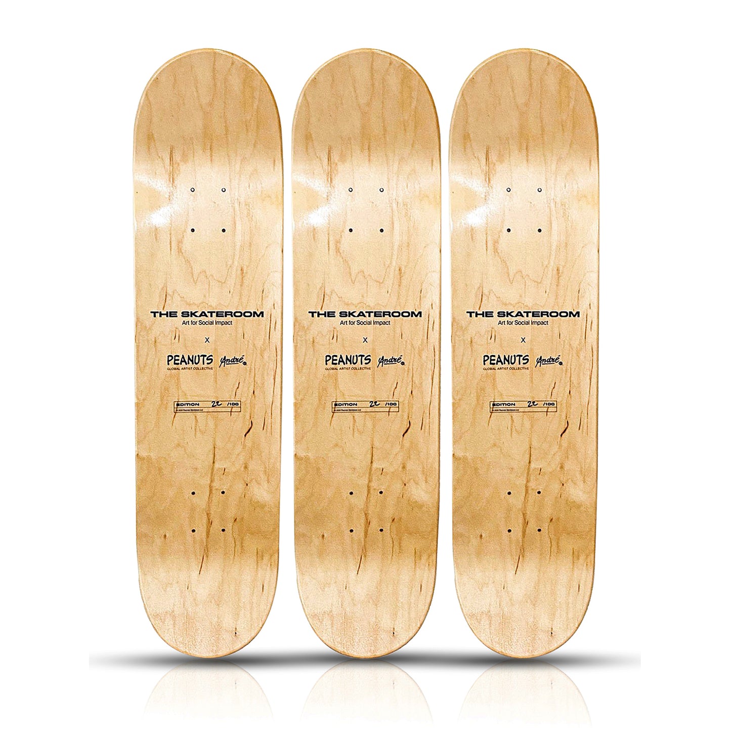 ANDRÉ SARAIVA 'Peanuts' (2020) Triptych Skateboard Deck Set