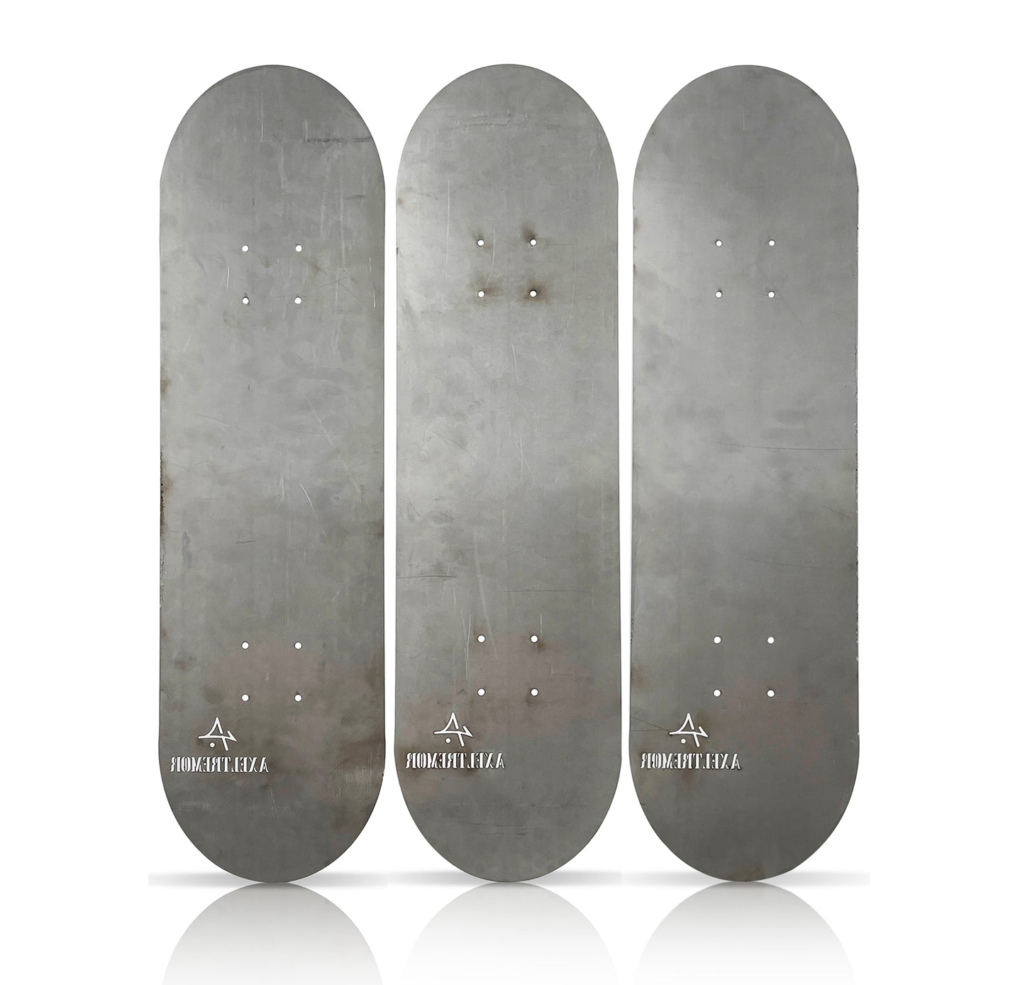 AXEL TREMOR 'Mr. Presley 3D' (2021) Stainless Steel Skateboard Deck Triptych