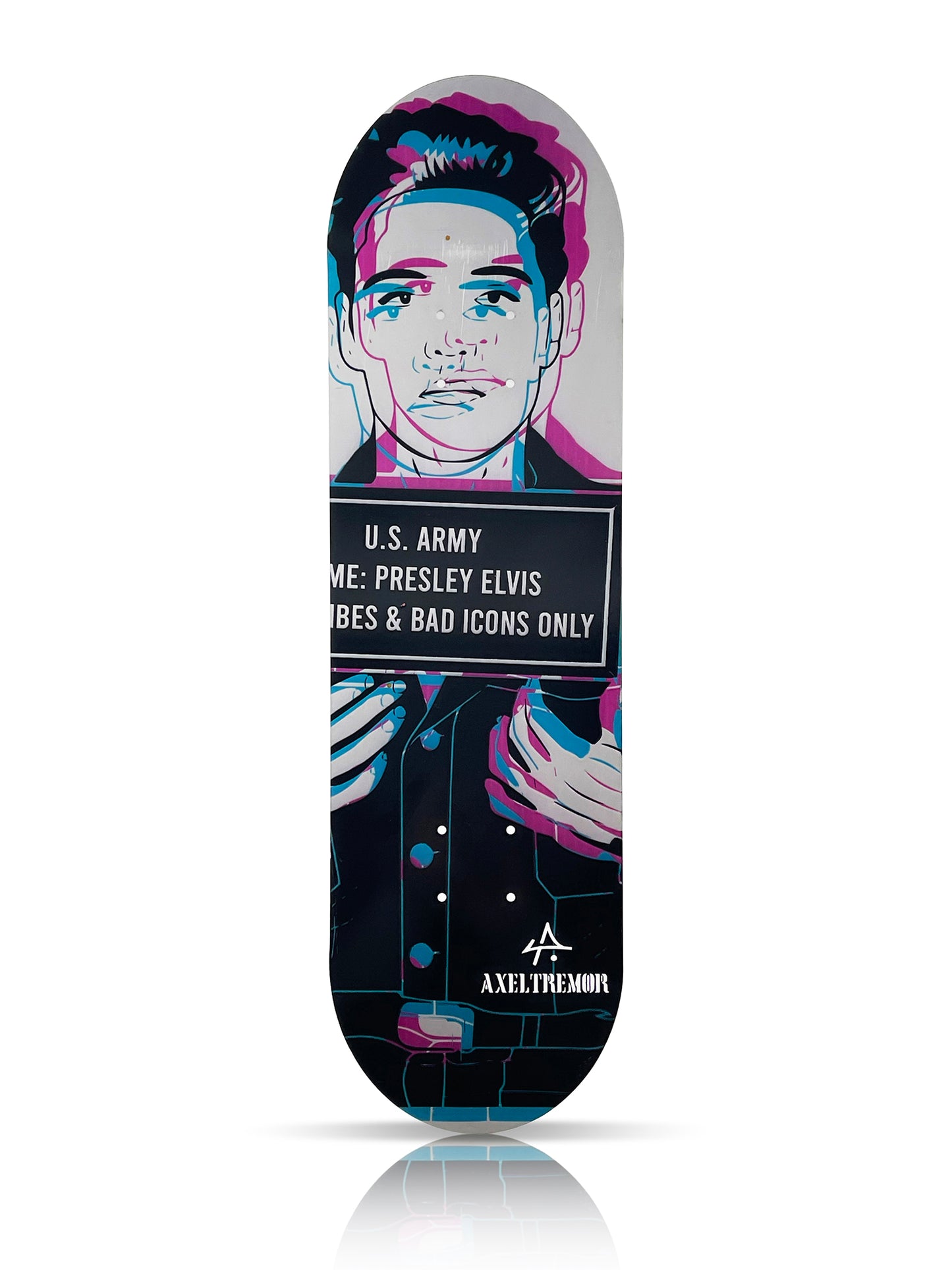 AXEL TREMOR 'Mr. Presley 3D' (2021) Stainless Steel Skateboard Deck Triptych