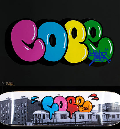 COPE2 'Iconic Bubble' Framed Screen Print + Skateboard Deck