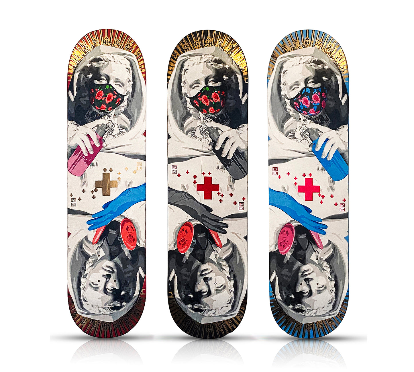 DS 'Heal Mary' (2020) Original Triptych Skateboard Deck Set