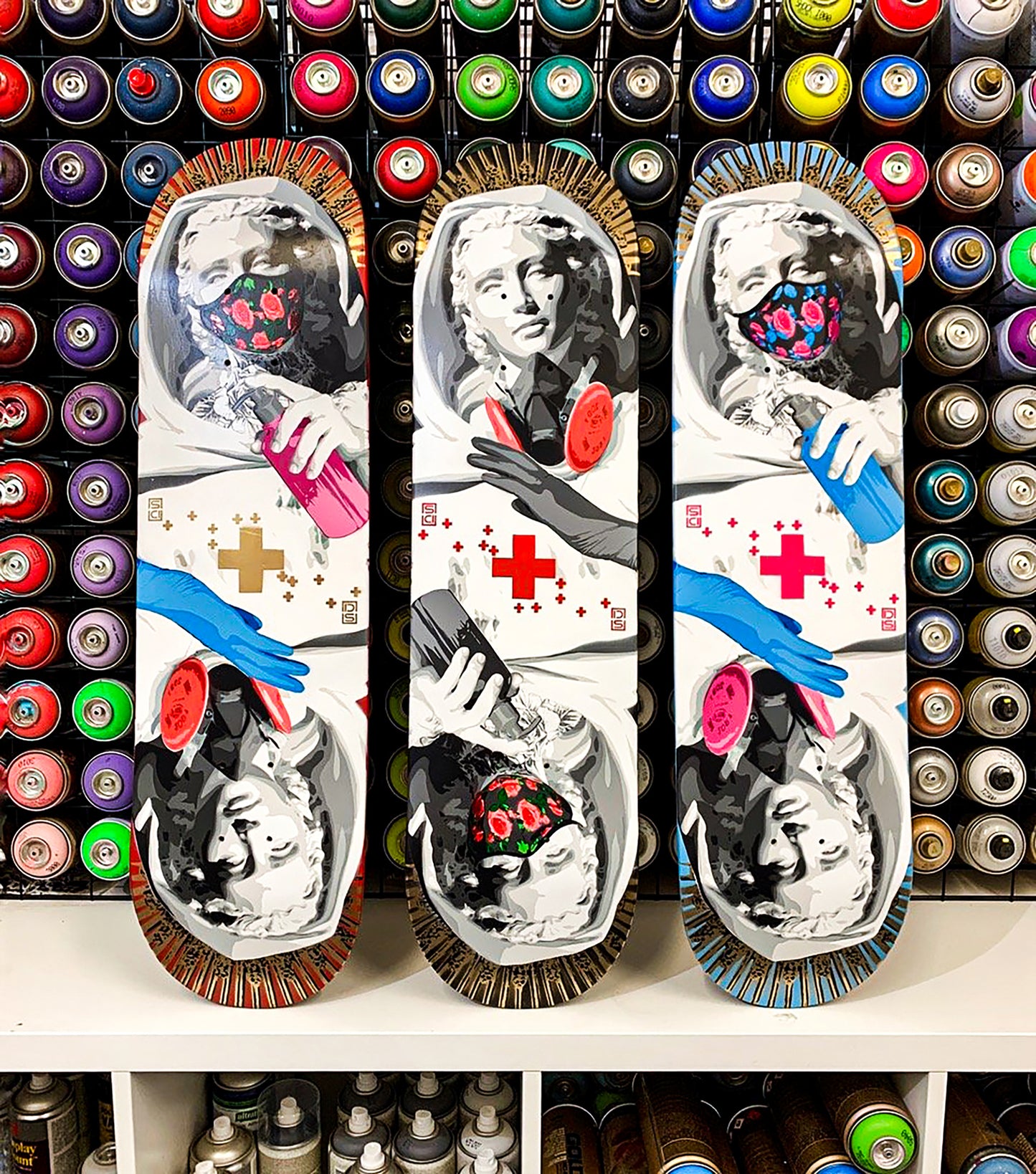 DS 'Heal Mary' (2020) Original Triptych Skateboard Deck Set