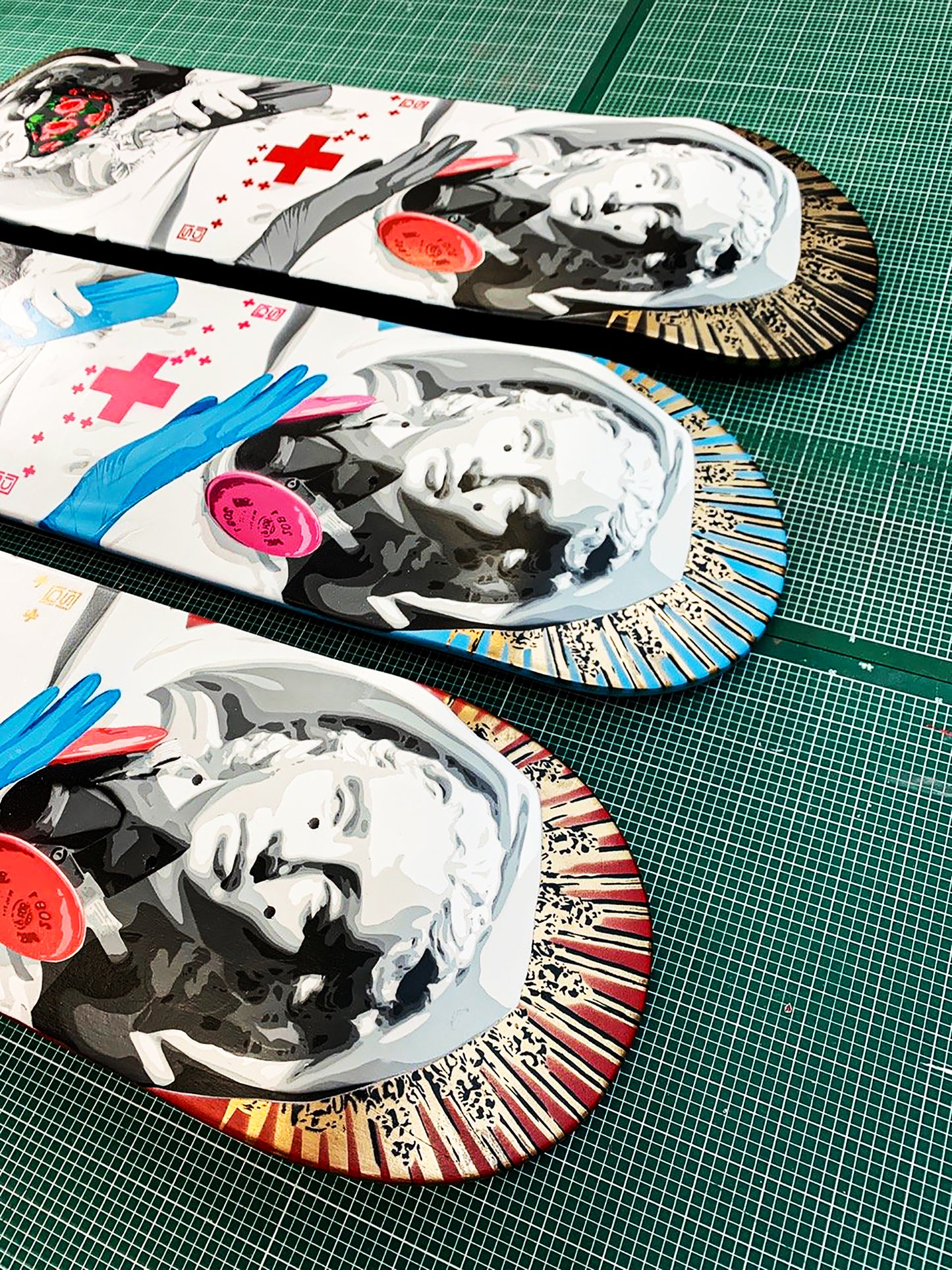 DS 'Heal Mary' (2020) Original Triptych Skateboard Deck Set