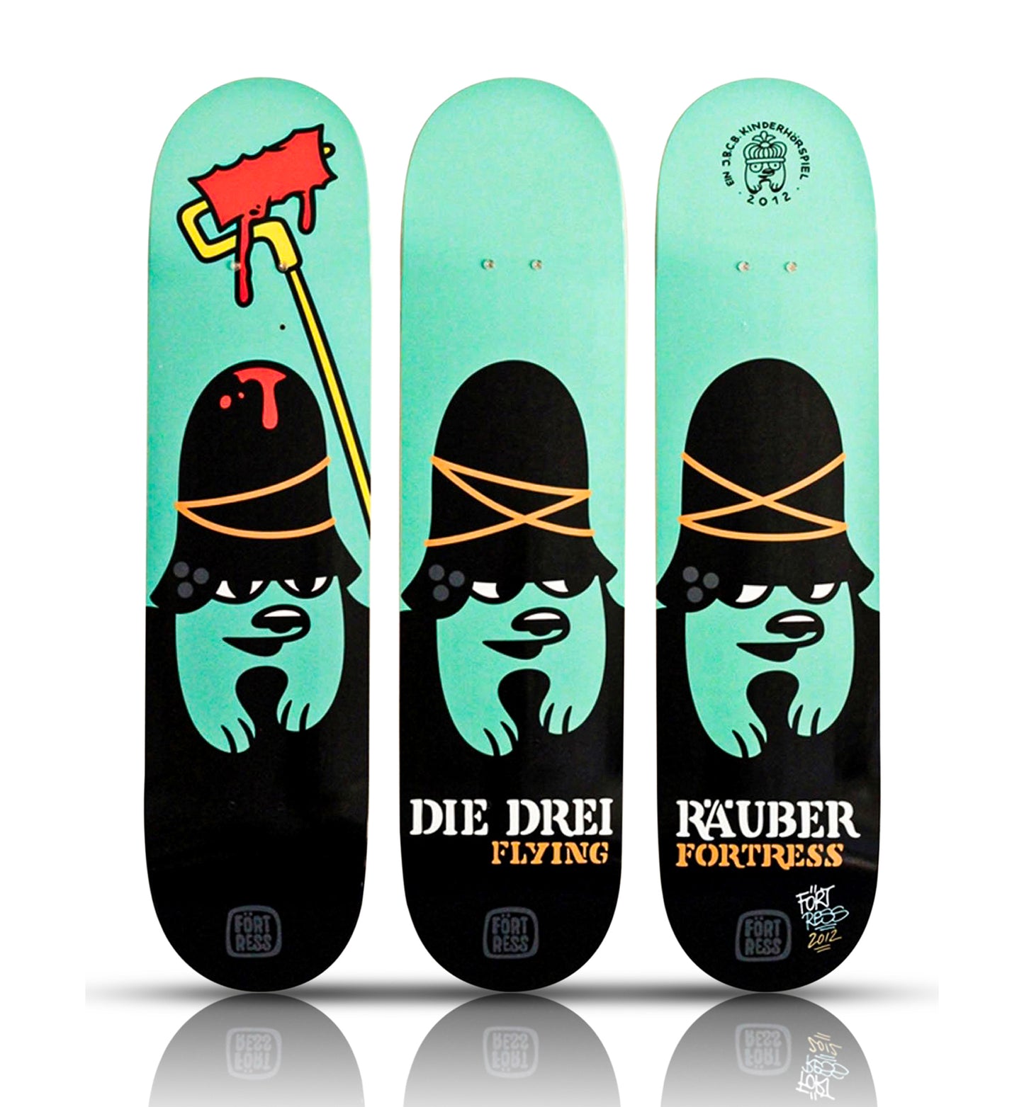FLYING FORTRESS 'Die Drei Räuber' (2012) Skateboard Deck Triptych Set