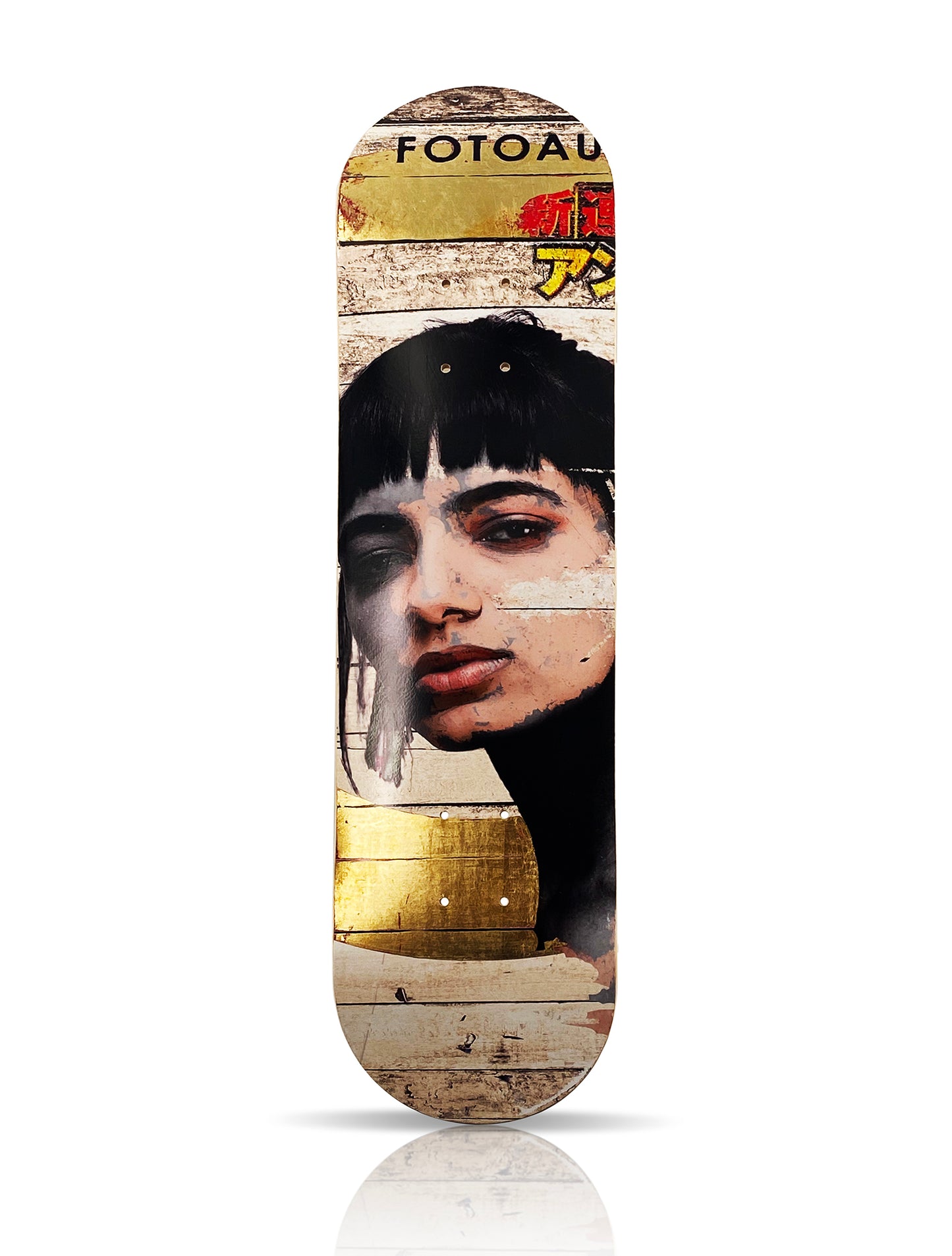 GARETH TRISTAN EVANS 'Junk Fotoautomatica' (2021) Gold Leaf Triptych Skateboard Deck Set