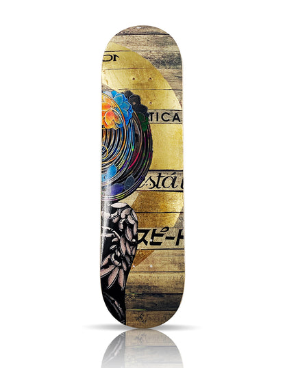 GARETH TRISTAN EVANS 'Sphinx Mekhat #2' (2021) Gold Leaf Triptych Skateboard Deck Set