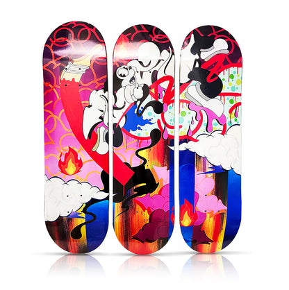 GIZ NYC 'Running from Self' (2021) Triptych Skateboard Deck Set