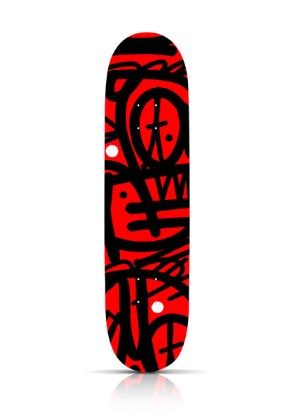 JM RIZZI x 1xRUN 'Toltec Rhythms' (2022) Skateboard Deck (red, #15)