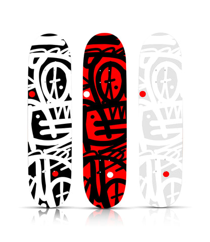 JM RIZZI x 1xRUN 'Toltec Rhythms' (2022) Triptych Skateboard Deck Set