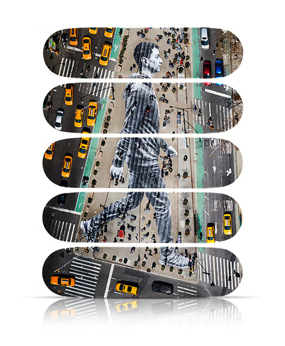 JR (Jean-René) 'Migrants, Walking New York City' (2015) Polyptych Skateboard Deck Set