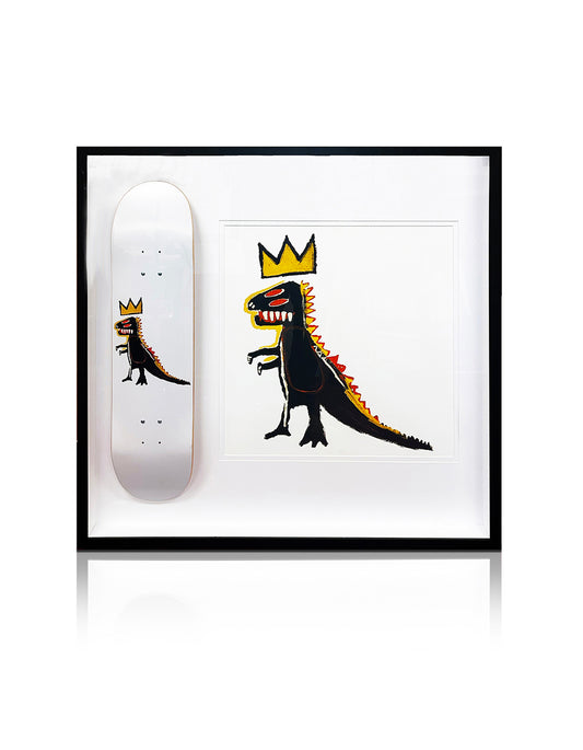 JEAN-MICHEL BASQUIAT 'Pez Dispenser' Framed Skateboard Deck + Print