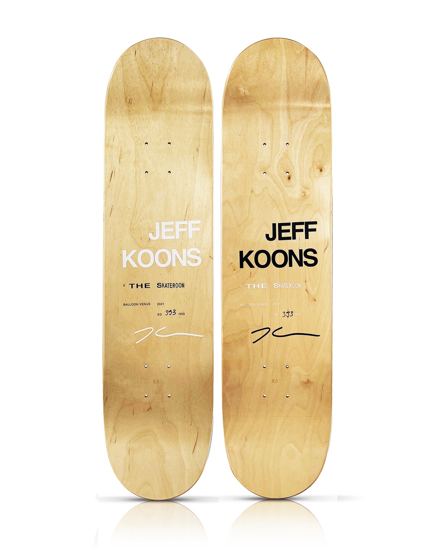 JEFF KOONS 'Balloon Venus' (2021) Diptych Skateboard Deck Set