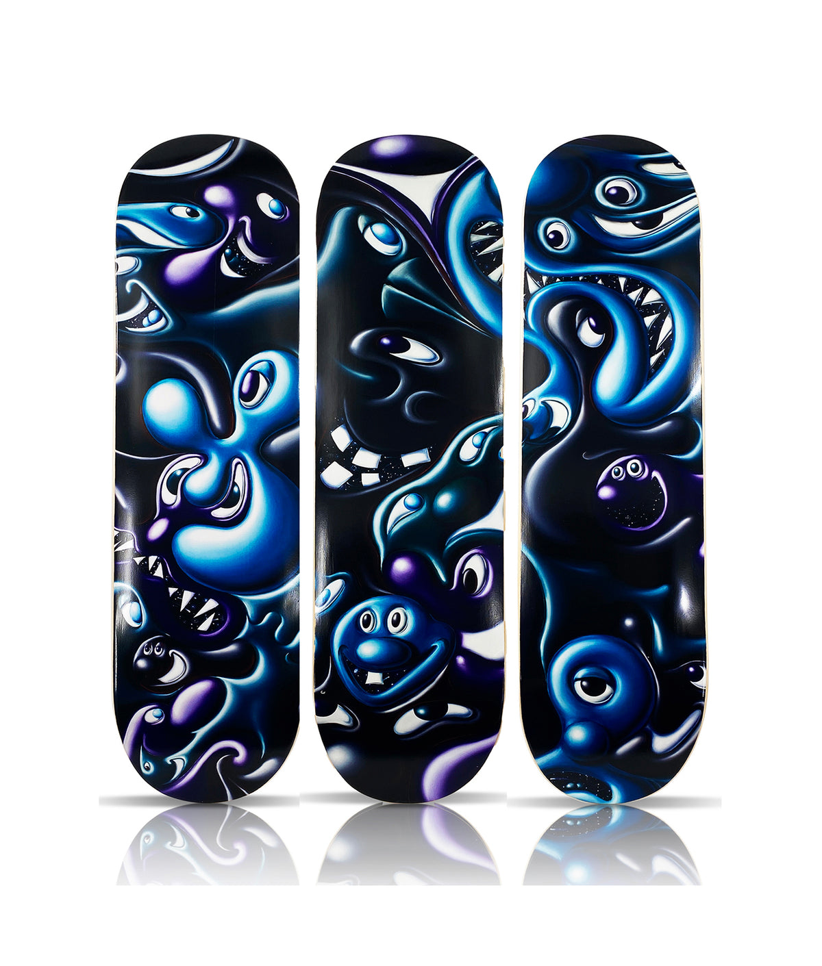 KENNY SCHARF 'Blablobs' (2021) Triptych Skateboard Deck Set