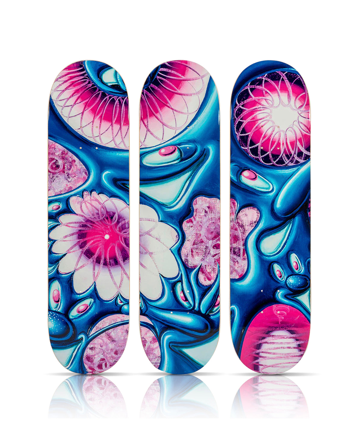 KENNY SCHARF 'Micro Stellar' (2021) Triptych Skateboard Deck Set
