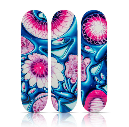 KENNY SCHARF 'Micro Stellar' (2021) Triptych Skateboard Deck Set