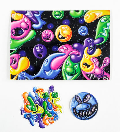 KENNY SCHARF 'Micro Stellar' (2021) Triptych Skateboard Deck Set