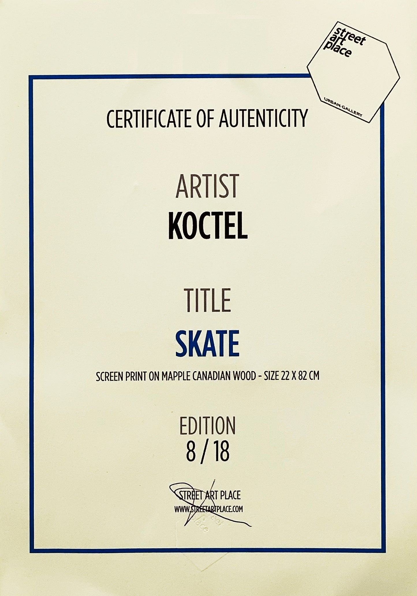 KOCTEL x Street Art Place 'Skate' (2019) Skateboard Deck