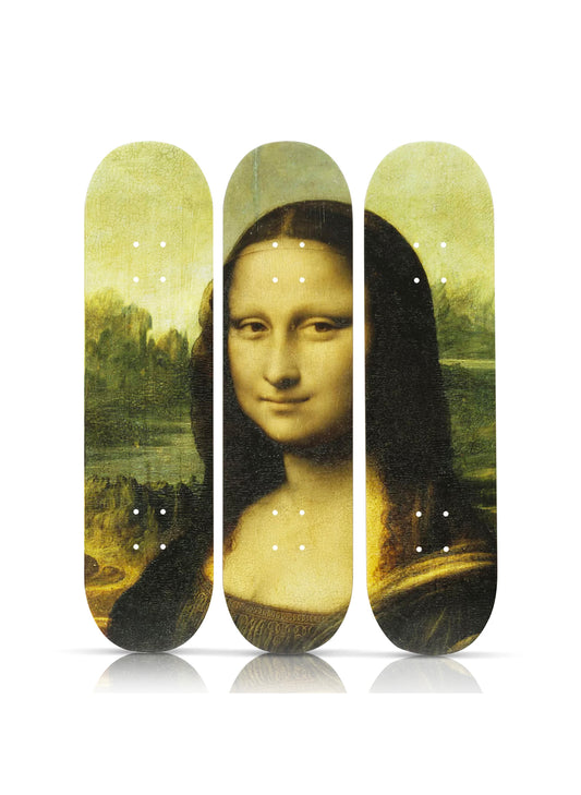 LEONARDO da VINCI (after) 'Mona Lisa' (2020) Triptych Skateboard Deck Set